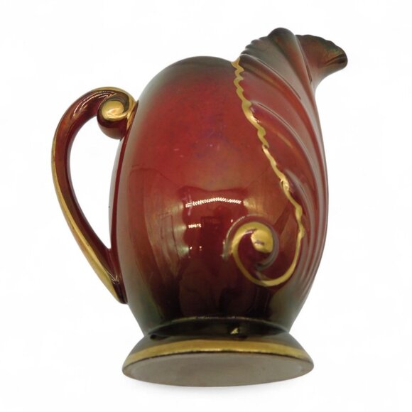 CARLTON WARE Rouge Royale Burgundy Red Bowl and Creamer England Vintage - Picture 3 of 16